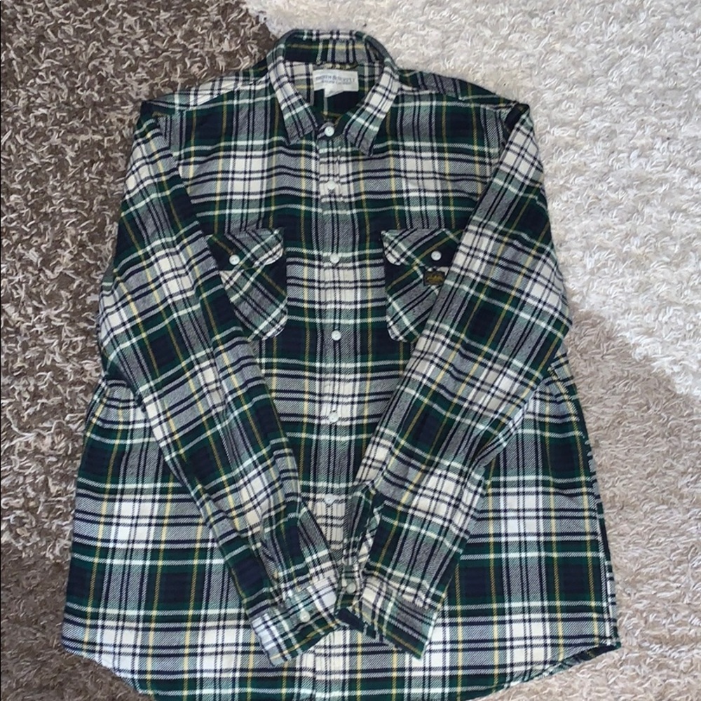 Polo button down plaid flannel shirt